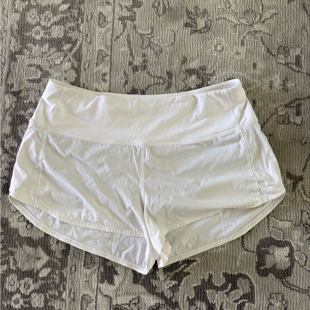 Lululemon White Speed Up Shorts